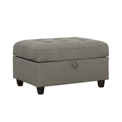 Stonenesse - Rectangular Upholstered Storage Ottoman - Gray