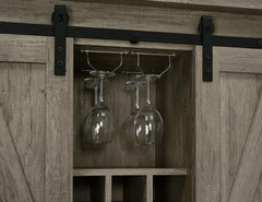 Claremont - Sliding Door Home Bar Wine Cabinet - Gray Driftwood