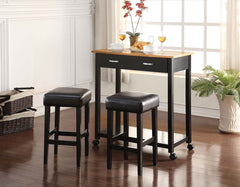 Maroth - Counter Height Set - Black & Black PU