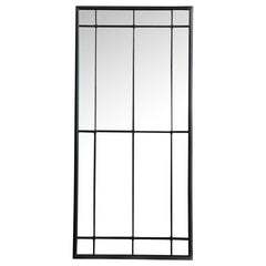 Annetta - Window Pane Floor Or Wall Mirror - Black