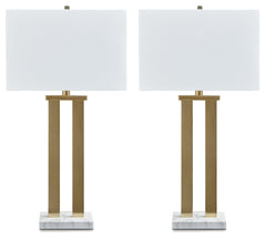 Coopermen - Gold Finish / White - Metal Table Lamp (Set of 2)