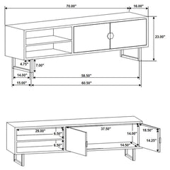 Marsden - 2 Door Mango Wood TV Stand - Charcoal Black