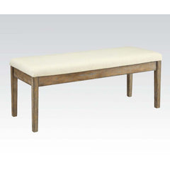 Claudia - Bench - Beige Linen & Salvage Brown