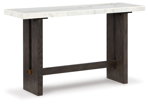 Burkhaus - White / Dark Brown - Sofa Table