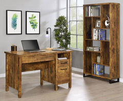 Delwin - 2-Drawer Lift Top Computer Desk - Rustic Nutmeg