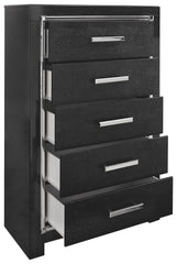 Kaydell - Black - Five Drawer Chest