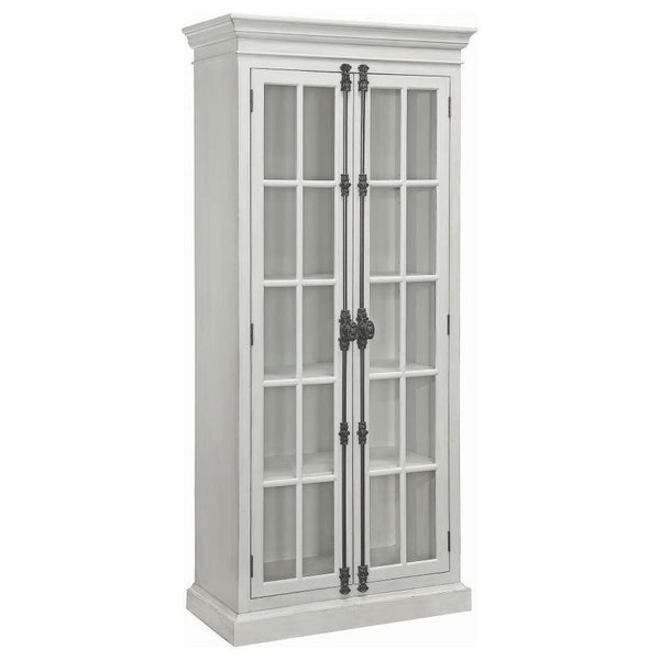 Toni - 2 Door Wood Tall Storage Cabinet - Distressed White