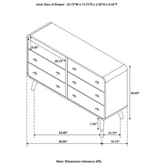 Robyn - 6-Drawer Dresser - Dark Walnut