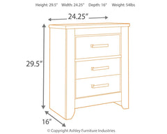 Zelen - Warm Gray - Two Drawer Night Stand