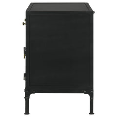 Sadler - 2-Drawer Metal Accent Storage Cabinet - Matte Black