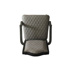 House - Beatrice Chair (Set of 2) - Two Tone Gray Fabric & Charcoal Finish