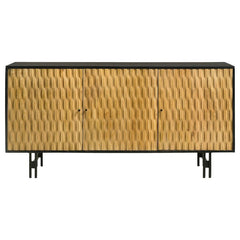 Aminah - 3 Door Wood Accent Cabinet - Natural And Black