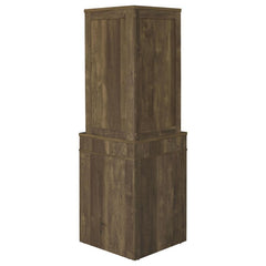 Alviso - 1-Drawer Corner Home Bar Wine Cabinet - Rustic Oak