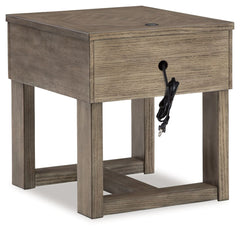 Loyaska - Grayish Brown - Rectangular End Table