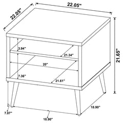 Welsh - Square Engineered Wood Side End Table Antique Pine - Distressed Pine