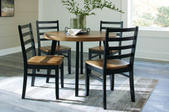 Blondon - Brown / Black - Dining Table And 4 Chairs (Set of 5)