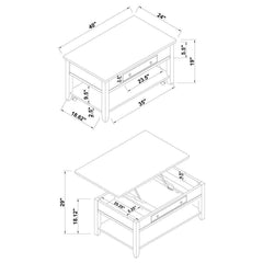 Bradford - Rectangular Lift Top Coffee Table - Walnut