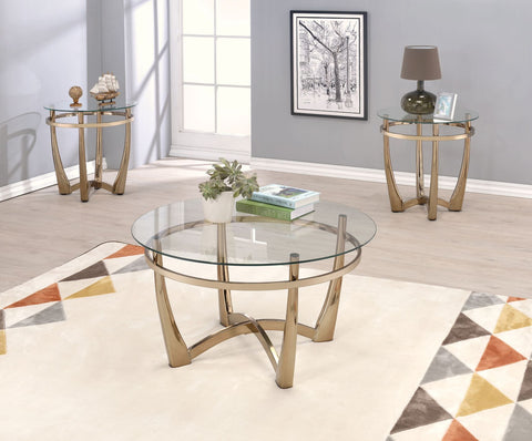 Orlando II - Coffee Table - Champagne & Clear Glass