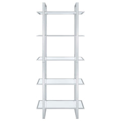 Hartford - Glass Shelf Bookcase - Chrome