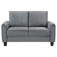 Davis - Upholstered Rolled Arm Loveseat - Grey