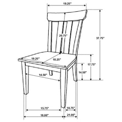 Reynolds - Slat Back Dining Side Chair (Set of 2) - Brown Oak