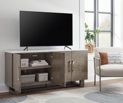 Loyaska - Grayish Brown / White - Extra Large TV Stand