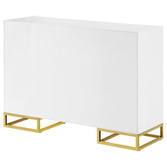 Elsa - 2 Door Wood Storage Accent Cabinet - White And Gold