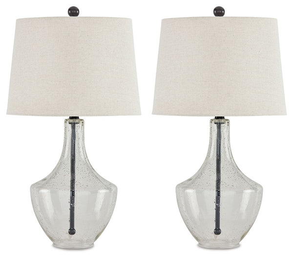 Gregsby - Clear / Black - Glass Table Lamp (Set of 2)