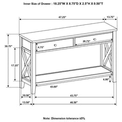 Hollis - 2-Drawer Wood Entryway Console Table - Brown And White