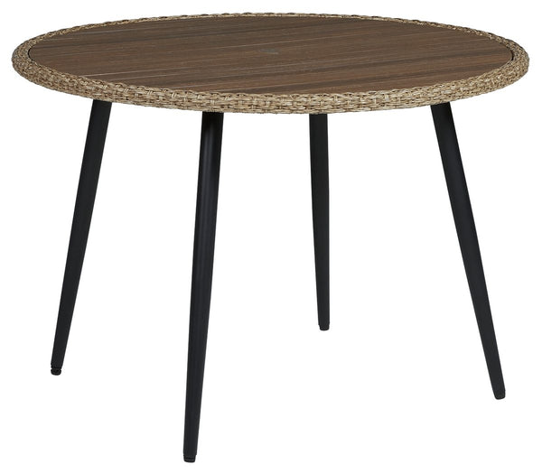 Amaris - Brown / Black - Round Dining Table