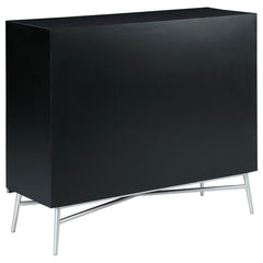 Josie - 2 Door Wood Sunburst Accent Cabinet - Black And Silver