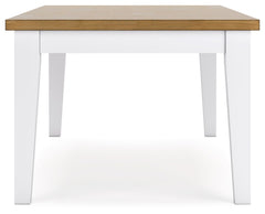 Ashbryn - White / Natural - Rectangular Dining Room Table