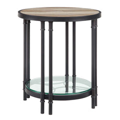 Brantley - End Table - Oak & Sandy Black Finish - 24"