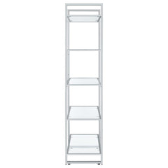 Hartford - Glass Shelf Bookcase - Chrome