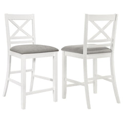 Hollis - Wood Counter Chair With Cushion (Set of 2) - White