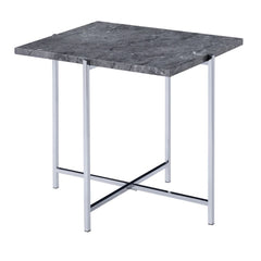 Adelae - End Table - Faux Marble & Chrome