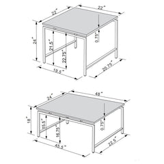 Clark - 3 Piece Occasional Set - White And Dark Gunmetal