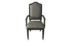 House - Beatrice Chair (Set of 2) - Two Tone Gray Fabric & Charcoal Finish