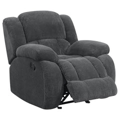 Weissman - Upholstered Glider Recliner - Charcoal