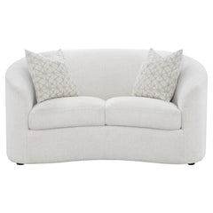 Rainn - Upholstered Tight Back Loveseat - Latte