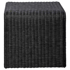 Cahya - Woven Rattan Square End Table - Black