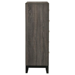 Watson - 5-Drawer Chest - Gray Oak And Black