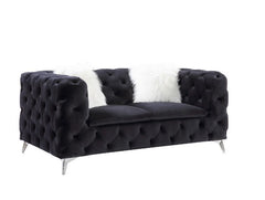 Phifina - Loveseat - Black Velvet