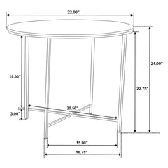 Ellison - Round Marble Top Side End Table - White And Gold