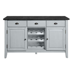 Lanton - Server - Marble & Antique White Finish