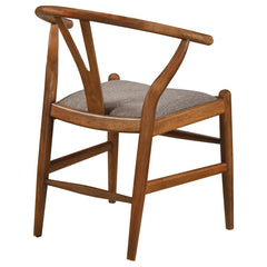 Dinah - Danish Y-Shaped Back Wishbone Dining Side Chair (Set of 2) - Walnut And Brown