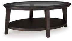 Celamar - Dark Brown - Oval Cocktail Table