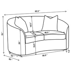 Rainn - Boucle Upholstered Sloped Arm Loveseat - Latte