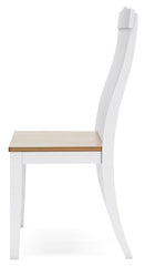 Ashbryn - White / Natural - Double Dining Chair