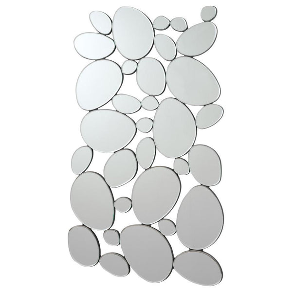 Topher - Pebble Themed Wall Mirror - Silver